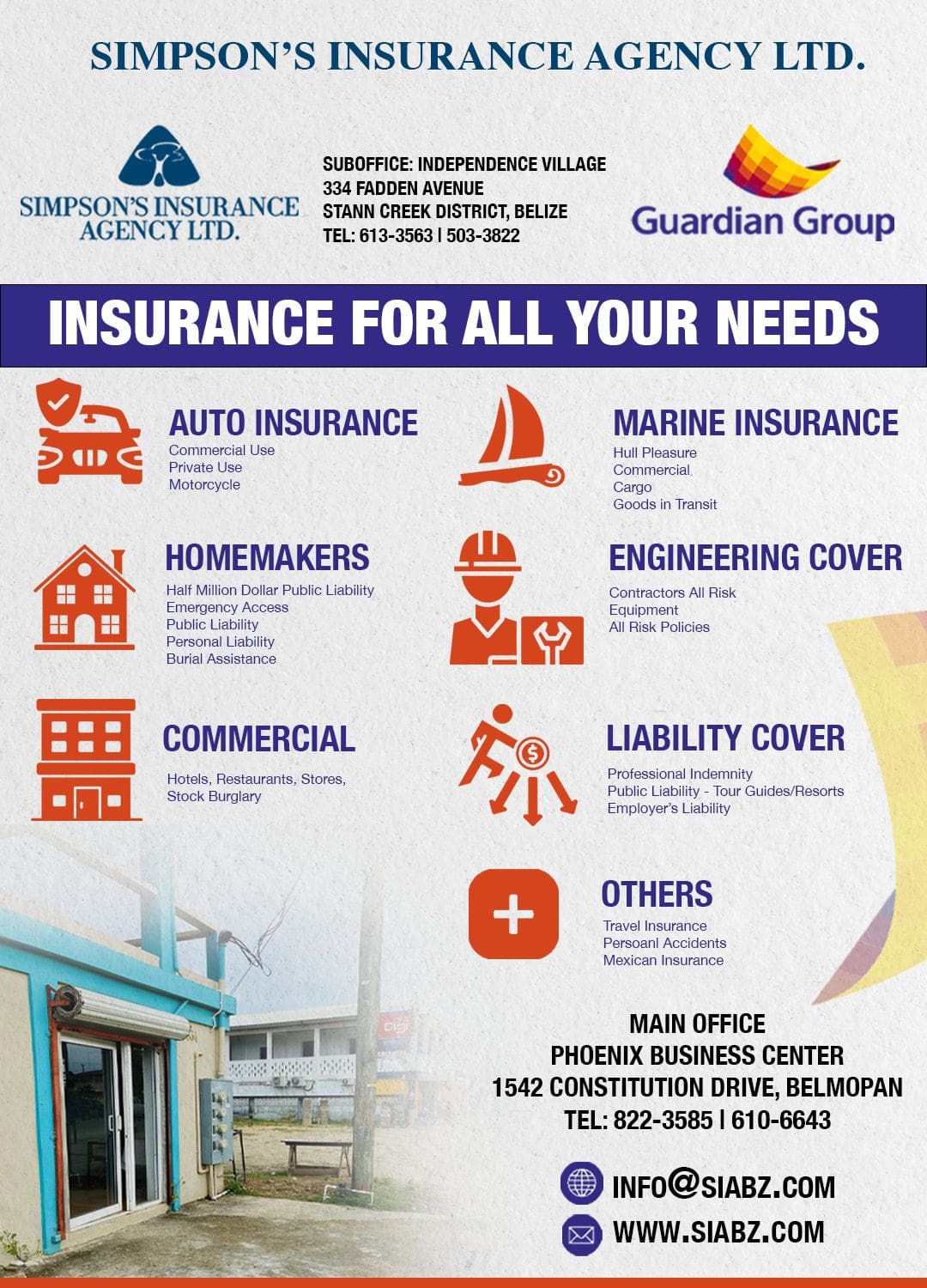 Simpson Insurance Agency Ltd. now opening a sub office in Independence Village, Stann Creek District.
